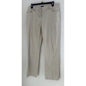 Bogari Womens Pants Jeans 10 Khaki Beige Straight Leg Mid Rise Bejeweled Y2K